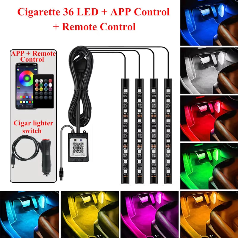 Car LED RGB Atmosphere Strip Light
