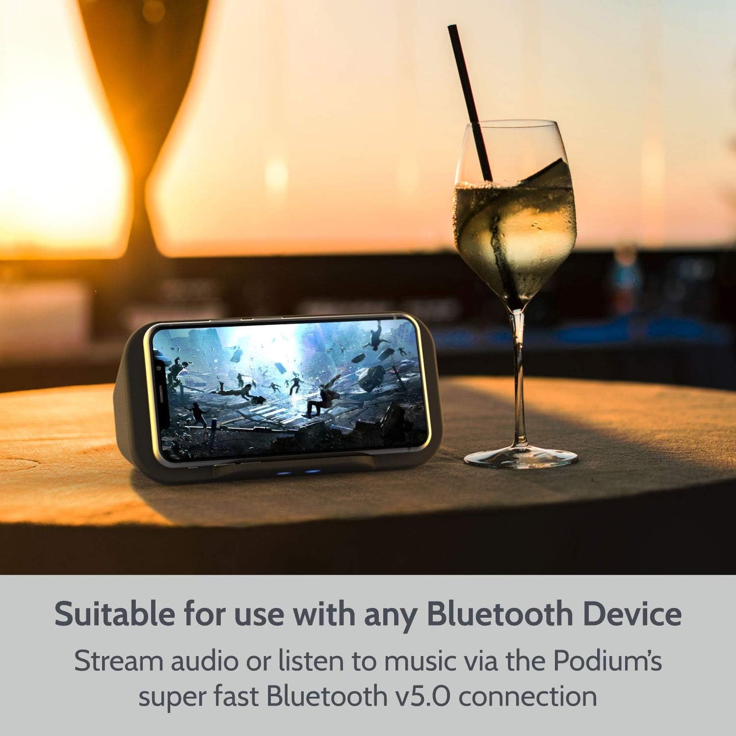 Bluetooth Speaker with Wireless Charger Stand