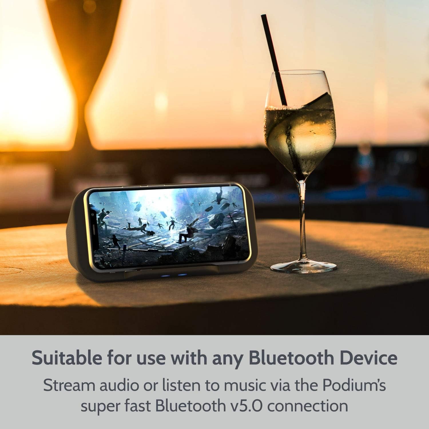 Bluetooth Speaker with Wireless Charger Stand