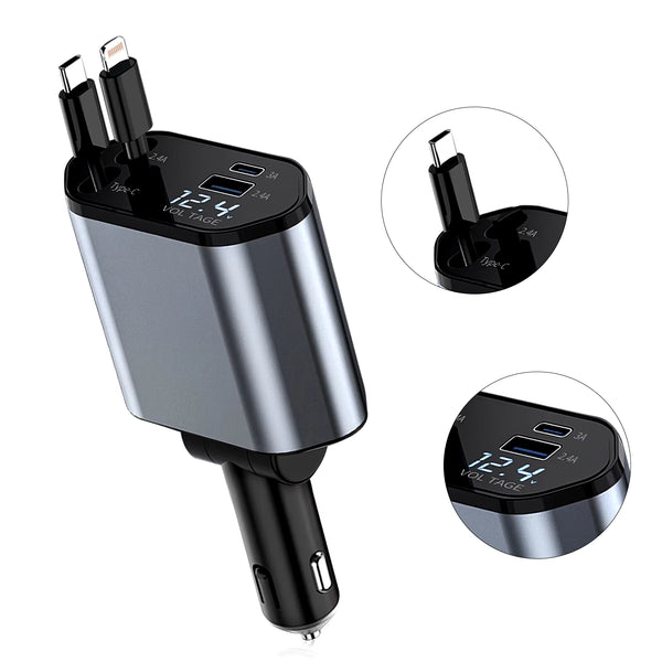 4 in 1 Retractable Car Charger