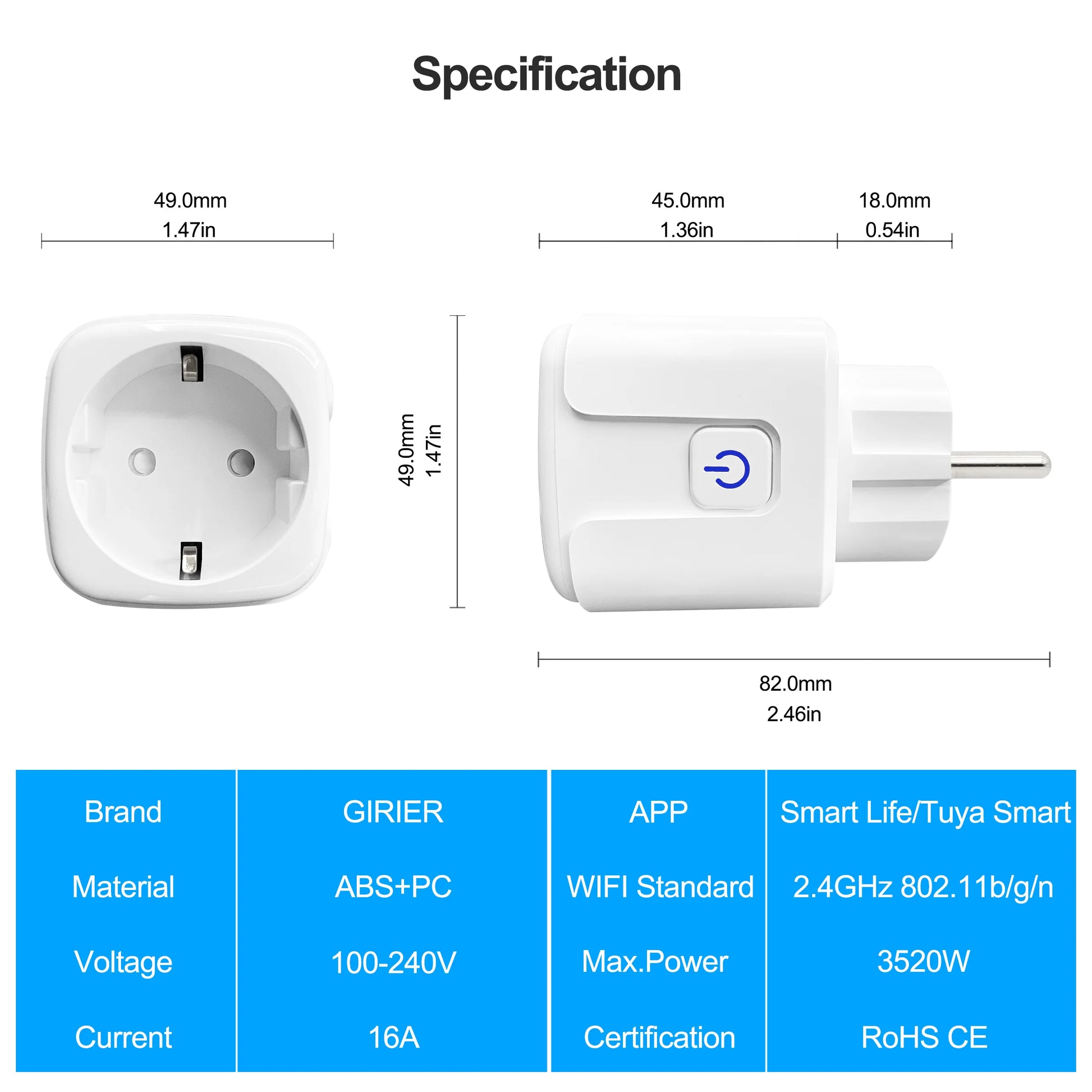 Smart Wifi Power Plug with Power Monitor Wireless 
