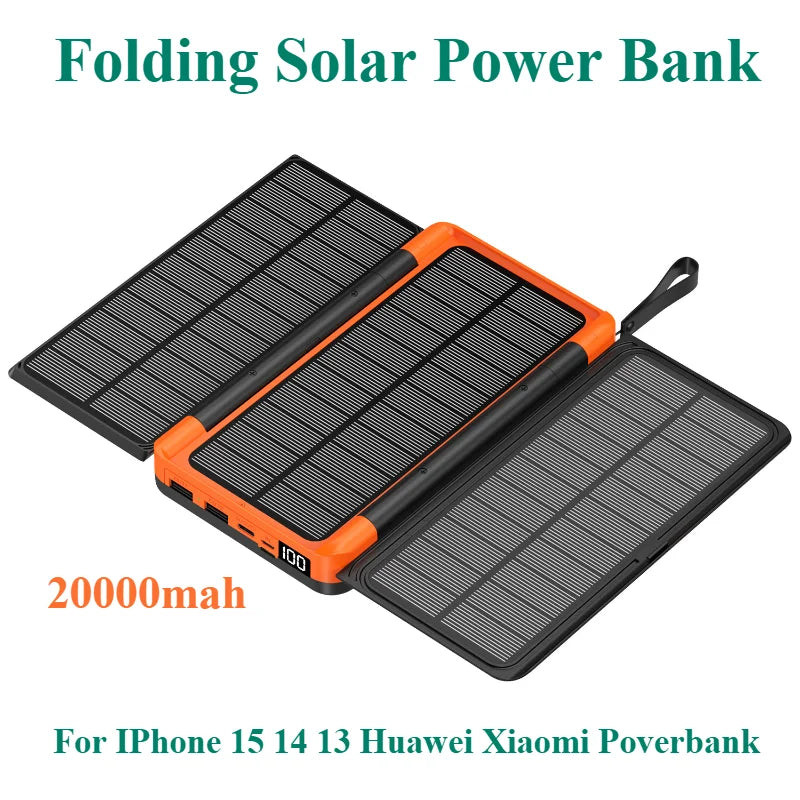  Solar Power Bank with 3 Solar Panel Powerbank