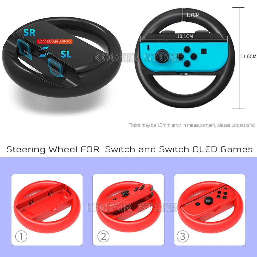 Joy Con Handle Racing Steering Wheel