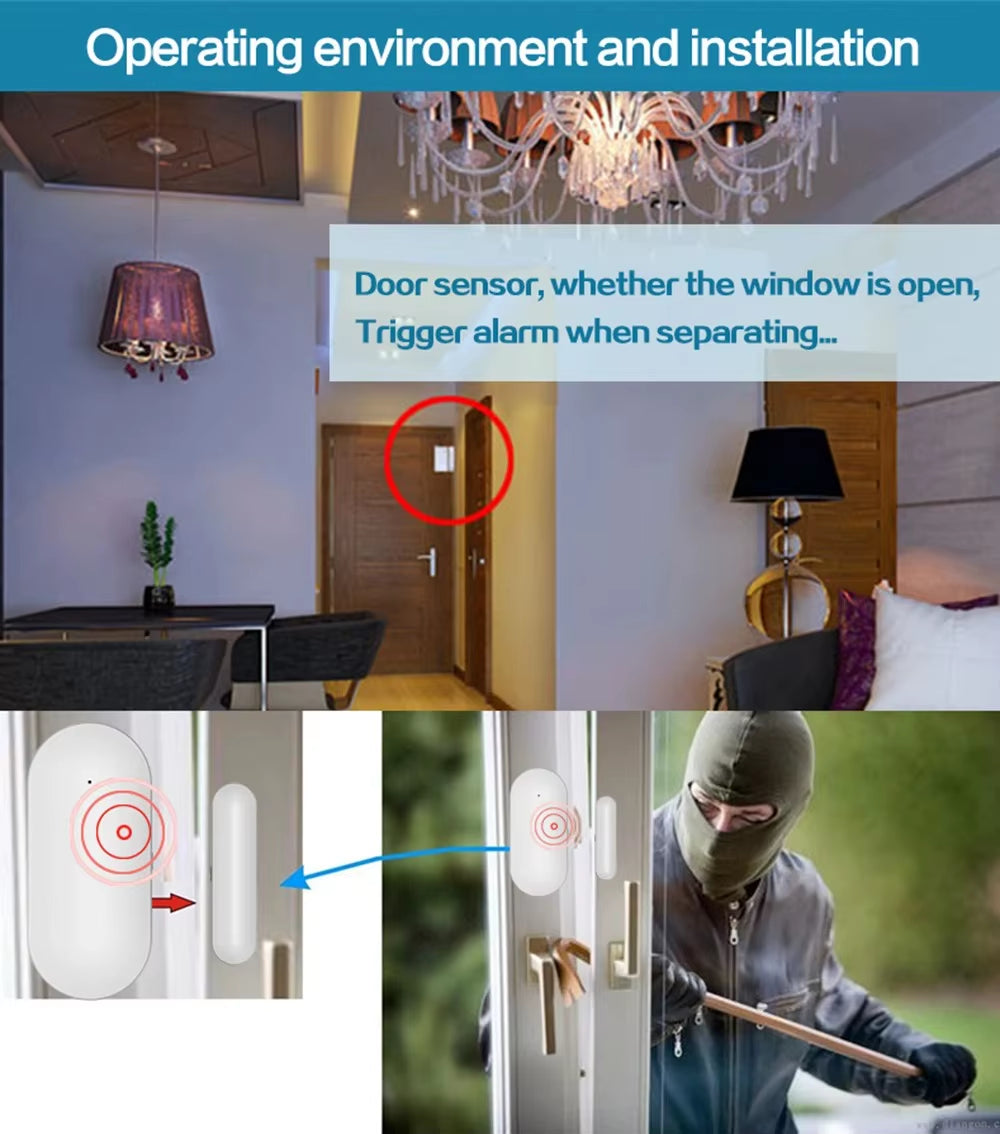 Window Door Sensor Open / Closed Alert Detectors 
