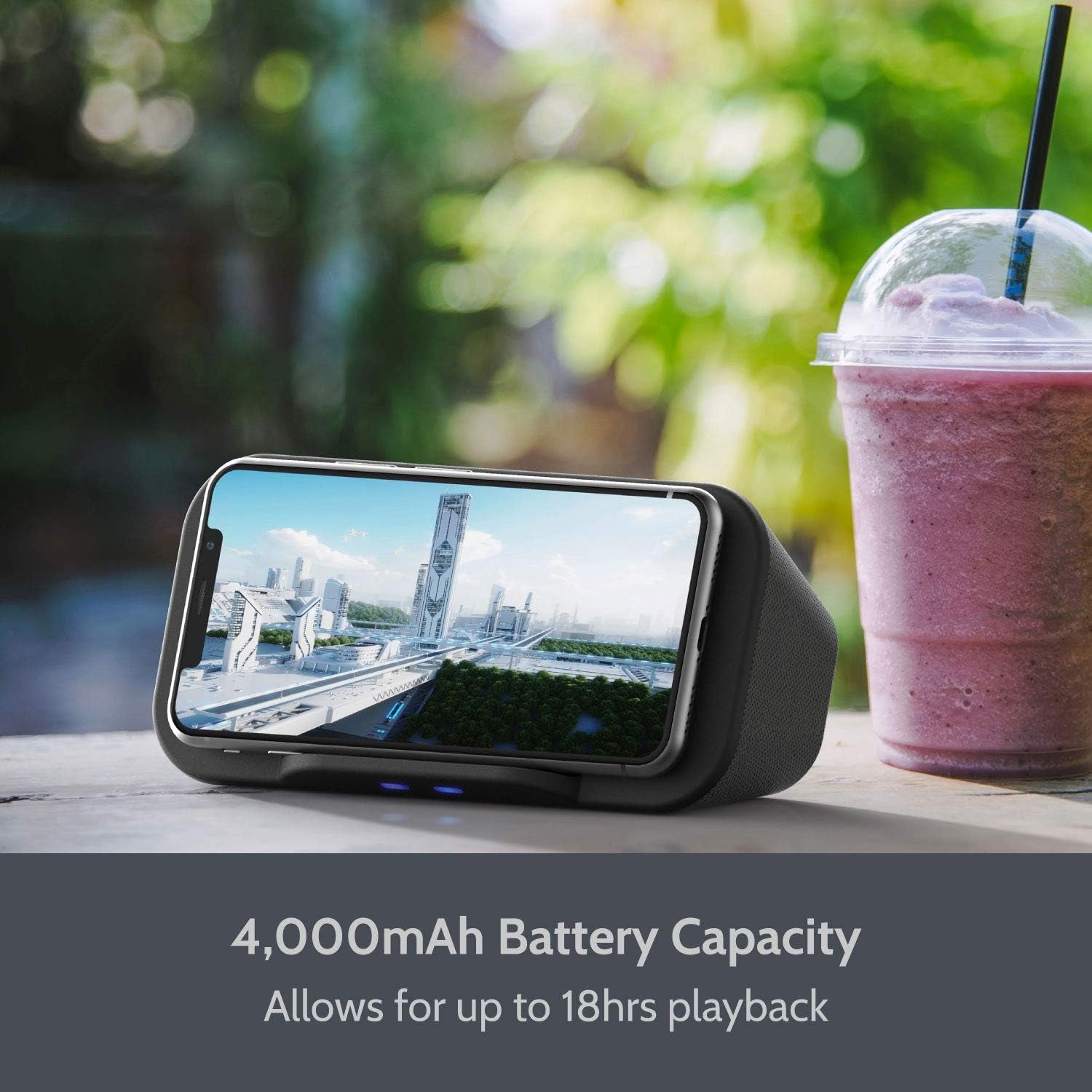 Bluetooth Speaker with Wireless Charger Stand