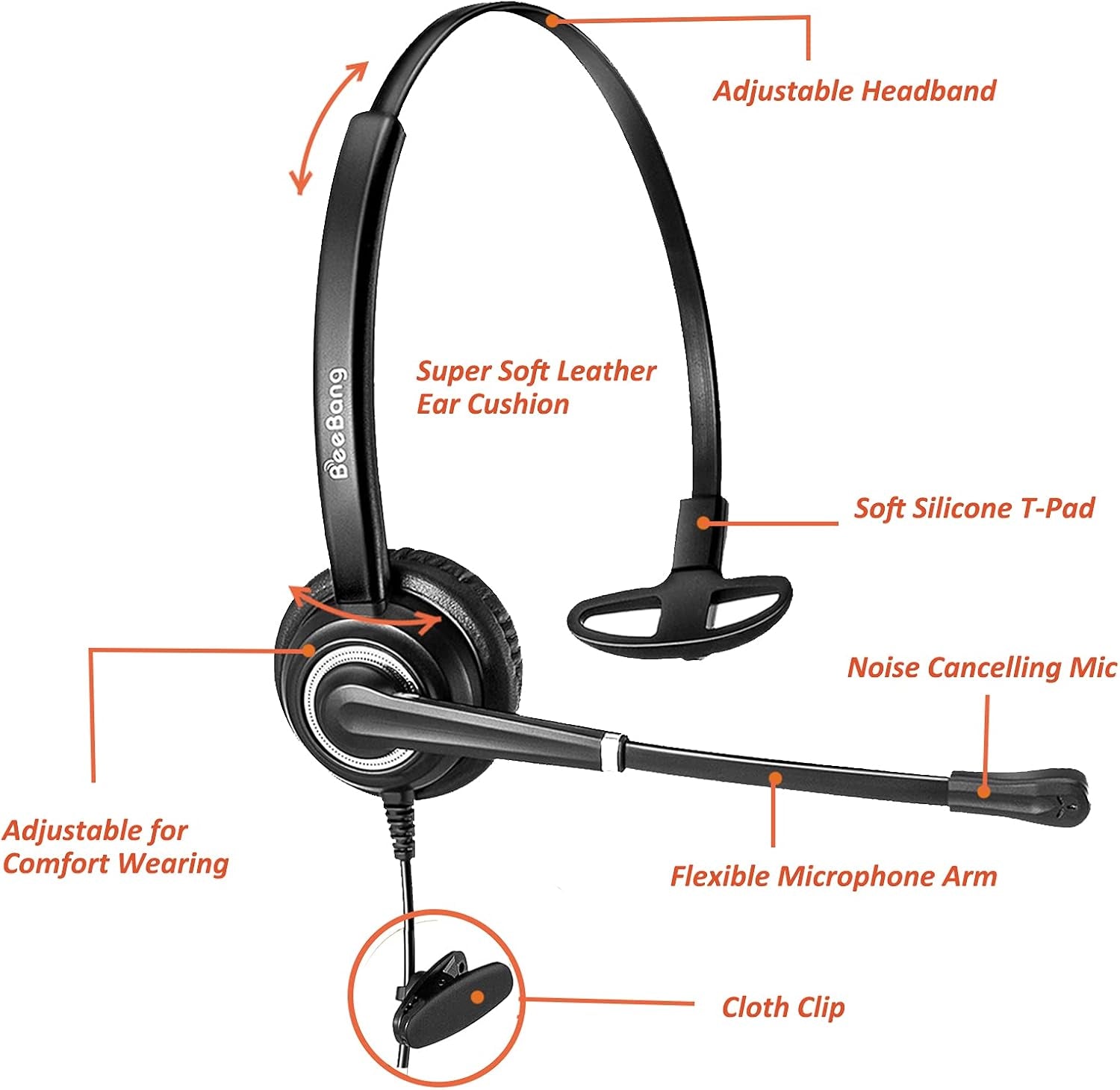 Headset with Noise Canceling Microphone 
