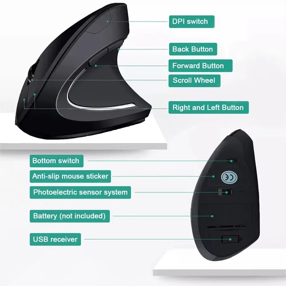 Dual-Mode Vertical Mouse Bluetooth 