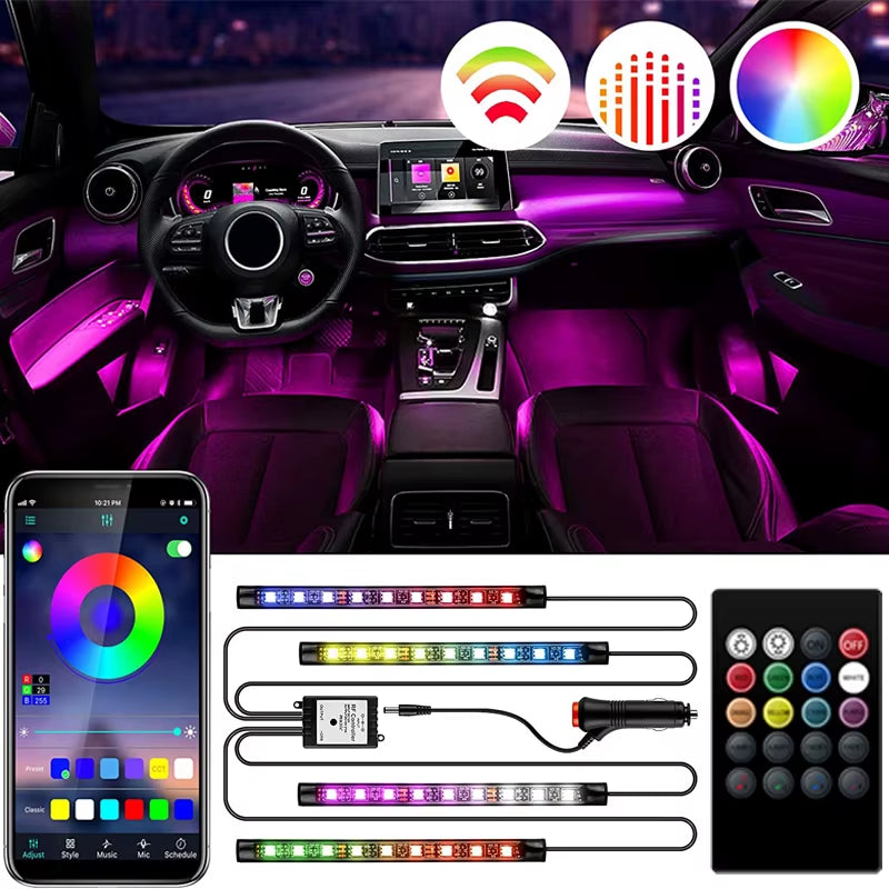 Car LED RGB Atmosphere Strip Light